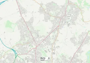 OL - Oldham Prints: Oldham OL2 6 Print Map Sector