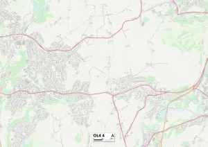 Framed Print : Oldham OL4 4 Print Map Sector Overview Framed Print : Oldham OL4 4 Print Map Sector Overview