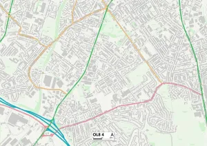 OL - Oldham Prints: Oldham OL8 4 Print Map Sector
