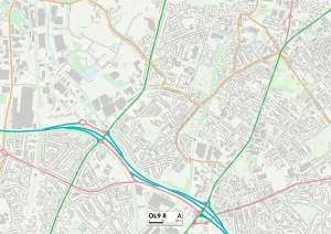 OL - Oldham Prints: Oldham OL9 8 Print Map Sector
