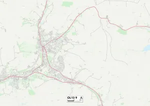 OL - Oldham Prints: Rossendale OL13 9 Postcode Sector Map Print
