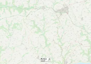 Cornwall PL14 4 Print Map Sector