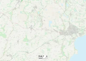 PL - Plymouth Prints: Cornwall PL26 7 Postcode Sector Print