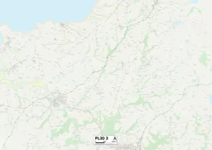Cornwall PL30 3 Print Map Sector