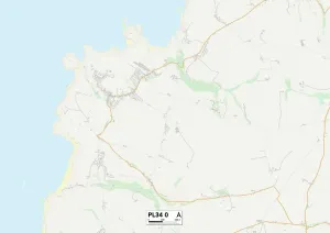 Cornwall PL34 0 Print Map