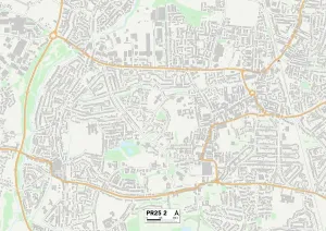 South Ribble PR25 2 Postcode Sector Print Map