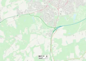 Crawley RH11 9 Postcode Sector Print Map