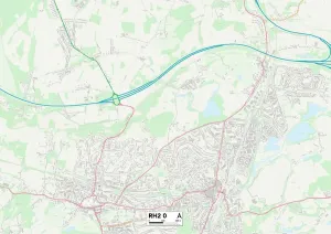 RH2 0 Print Map of Reigate and Banstead Area