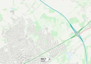 RM - Romford Prints: RM3 9 Print Map of Romford Area