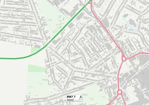 RM7 7 Print Map of Havering RM7 Area