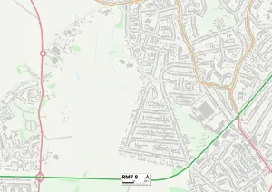 RM7 8 Print Map of Havering