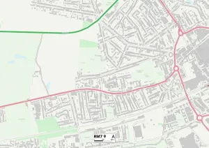RM7 9 Print Map of Havering Area