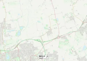 Thurrock RM16 3 Postcode Sector Print Map