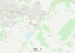 Sheffield Postcode Sector Map Print of Barnsley S74 8