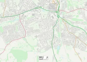 Chesterfield S40 2 Postcode Sector Map Print
