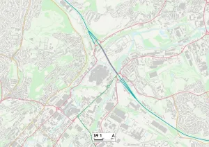 Sheffield S9 1 Postcode Sector Print Map