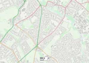 Merton SM4 6 Postcode Sector Print Map