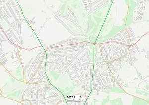 Reigate and Banstead SM7 1 Print Map Sector