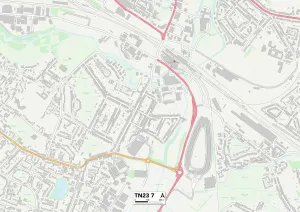 TN23 7 Print Map of Ashford Area