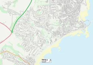Cornwall TR18 4 Print Map Sector