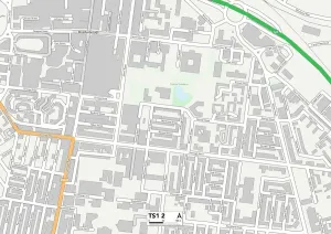 Middlesbrough TS1 2 Postcode Sector Print Map