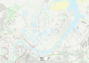 TS - Middlesbrough Prints: Middlesbrough TS2 1 Postcode Sector Print Map