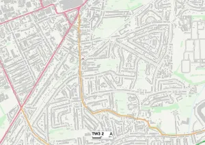 Hounslow TW3 2 Postcode Sector Print Map