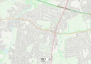 Framed Print : Ealing UB6 9 Print Map Sector Framed Print : Ealing UB6 9 Print Map Sector