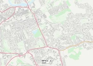 WF - Wakefield Prints: Wakefield WF10 4 Postcode Sector Print Map