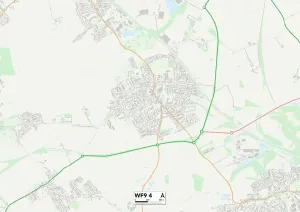 Wakefield WF9 4 Print Postcode Sector Map