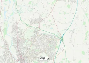 WR - Worcester Prints: Worcester WR3 8 Print Map Sector