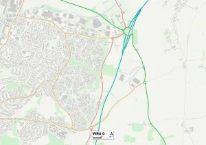 WR - Worcester Prints: Worcester WR4 0 Postcode Sector Print Map