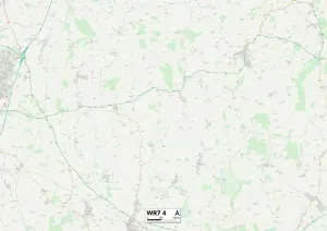 WR - Worcester Prints: Worcester WR7 4 Postcode Sector Print Map