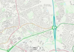 Walsall WS2 0 Postcode Sector Print Map