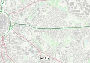 WV - Wolverhampton Prints: Wolverhampton WV1 2 Print Map Sector