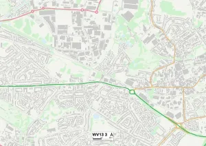 Wolverhampton WV13 3 Postcode Sector Print Map