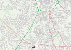 Wolverhampton WV2 4 Print Map Sector