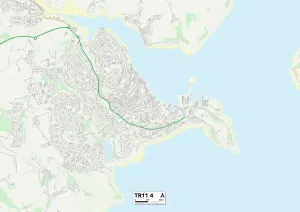 Cornwall TR11 4 Print Map Sector