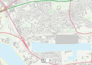 UK Map Prints: Newham E16 1 Postcode Sector Print Map