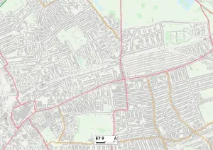 Framed Print : Newham E7 9 Print Postcode Sector Map Framed Print : Newham E7 9 Print Postcode Sector Map