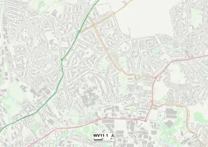 UK Map Prints: Wolverhampton WV11 1 Print Map Sector