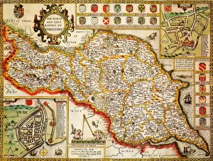 Yorkshire North & East Riding Historical John Speed 1610 Map Yorkshire North & East Riding Historical John Speed 1610 Map