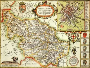 Yorkshire West Riding Historical John Speed 1610 Map Yorkshire West Riding Historical John Speed 1610 Map