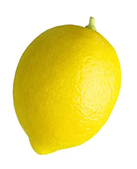 Lemon Yellow Print on White Background