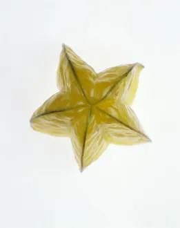 Starfruit Print: Close-up of Fruit Skin and Ridges