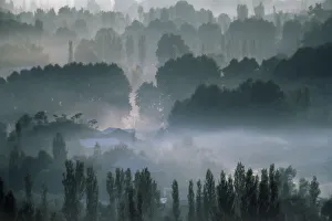 Framed Print : Kashmir Evening Mist Print Framed Print : Kashmir Evening Mist Print