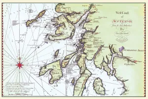 Early Coastal Survey Map of The West Coast of Scotland 1796 Early Coastal Survey Map of The West Coast of Scotland 1796