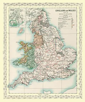 Map of England and Wales as it appeared under the House of Lancaster Map of England and Wales as it appeared under the House of Lancaster
