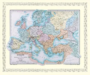 Map of Europe showing how it appeared at the time of the Accession of The Emperor Charles V in AD 1519 Map of Europe showing how it appeared at the time of the Accession of The Emperor Charles V in AD 1519