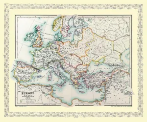 Map of Europe showing how it appeared in the time of Charles the Great AD 768 - AD 814 Map of Europe showing how it appeared in the time of Charles the Great AD 768 - AD 814
